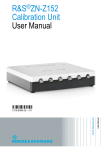 R&S ZN-Z152 Calibration Unit User Manual