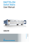 R&S ZN-Z84 Switch Matrix - User Manual