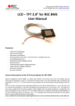 LCD – TFT 2.8” for REC BMS User Manual