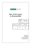 Spec. & User manual for Windows9X/ME