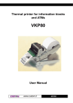 Thermal printer for information kiosks and ATMs User Manual