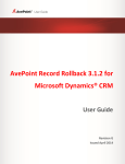 AvePoint Record Rollback for Microsoft Dynamics CRM User Guide