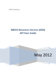 EBSCO Discovery Service (EDS) API User Guide