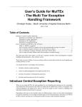 User's Guide for MulTEx - The Multi Tier Exception Handling