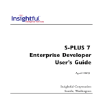 S-PLUS 7 Enterprise Developer User's Guide