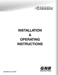 INSTALLATION & OPERATING INSTRUCTIONS