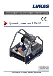Hydraulic power unit P 630 SG Operating instructions for rescue