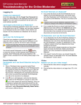 Troubleshooting for the Online Moderator