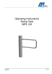 Operating Instructions Swing Gate MPS 122