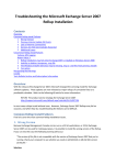 Troubleshooting the Microsoft Exchange Server 2007