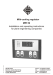 MRF-M Milk-cooling regulator Installation and operating instructions