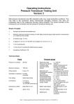 Operating Instructions Pressure Transducer Testing Unit