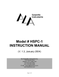 HSPC-1 Manual - NPI Electronic Instruments
