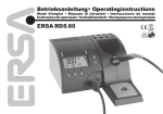 ERSA RDS 80 Betriebsanleitung &bull; Operating instructions