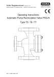 Operating Instructions Automatic Pump Recirculation Valve