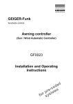 GEIGER-Funk Awning controller GF0023 Installation and Operating