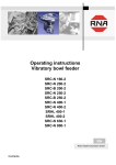Operating instructions Vibratory bowl feeder
