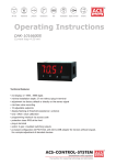 Operating Instructions - ACS-CONTROL