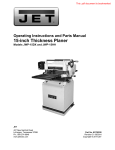 JET 708543 Use and Care Manual