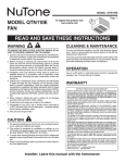 NuTone QTN110E Instructions / Assembly