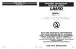 Lasko 7050 Use and Care Manual