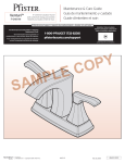 Pfister F-048-VNKK Use and Care Manual