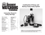 Basement Watchdog DFK961 Use and Care Manual