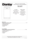 Danby DDW1809W-1 Use and Care Manual