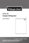 Magic Chef HMBR265WE1 Use and Care Manual
