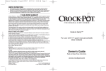 CrockPot SCCPVL600-S Use and Care Manual