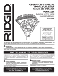 RIDGID ZRR350PNE Use and Care Manual