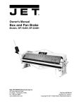 JET 752116 Use and Care Manual
