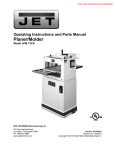 JET 708524 Use and Care Manual