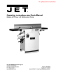 JET 708475 Use and Care Manual