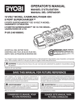 Ryobi P125 Use and Care Manual