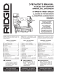 RIDGID R250SFE-R9020PNK Use and Care Manual