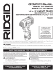 RIDGID R82238N Use and Care Manual
