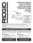 RIDGID ZRR2601 Use and Care Manual