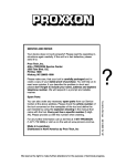 Proxxon 38515 Use and Care Manual