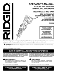 RIDGID R30022 Use and Care Manual