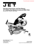 JET 707110 Use and Care Manual