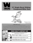 WEN 70712 Use and Care Manual