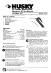 Husky 665-210 Use and Care Manual