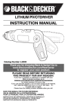 BLACK+DECKER LI2000 Use and Care Manual