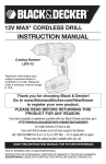 BLACK+DECKER LDX112C Use and Care Manual