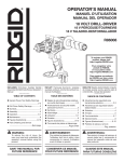 RIDGID R86008K2 Use and Care Manual