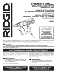 RIDGID ZRR6790 Use and Care Manual