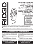 RIDGID R822350002 Use and Care Manual