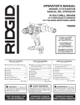 RIDGID ZRR86008K Use and Care Manual