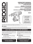 RIDGID ZRR6791 Use and Care Manual